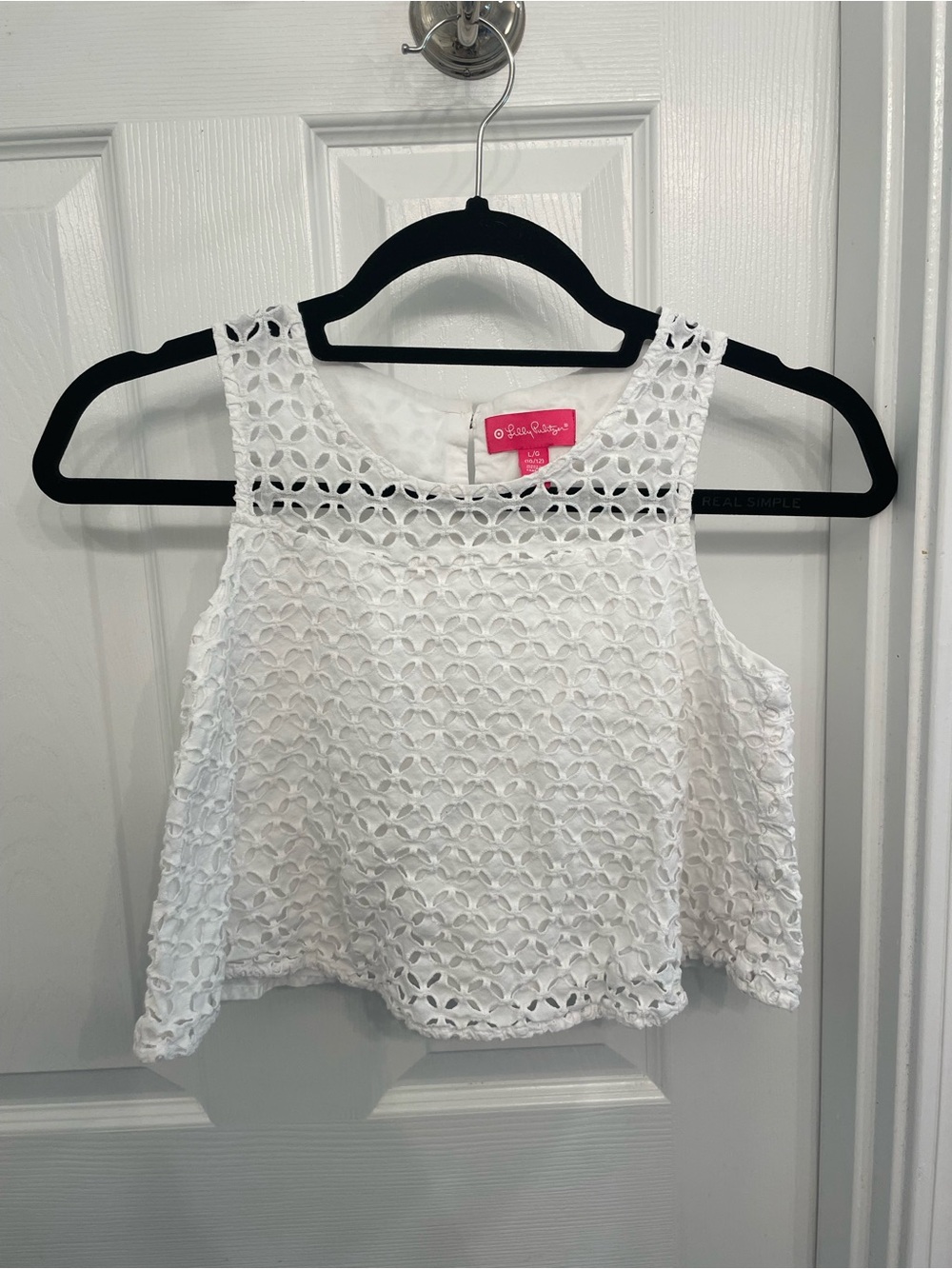Lilly Pulitzer Girls L (10-12) White Eyelet Tank